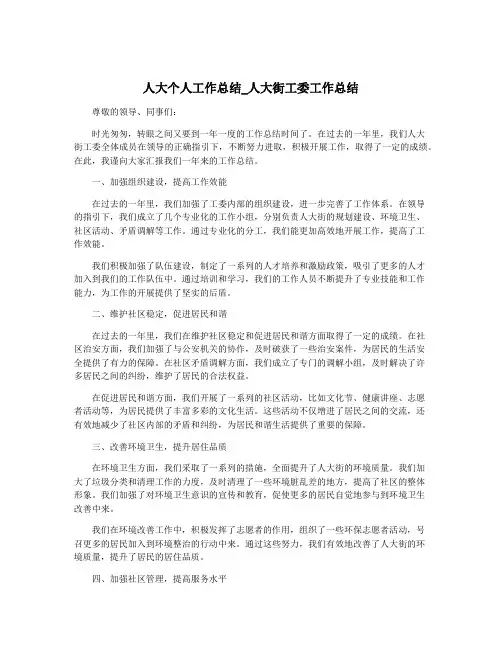 人大个人工作总结_人大街工委工作总结