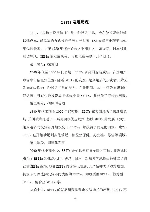 reits发展历程