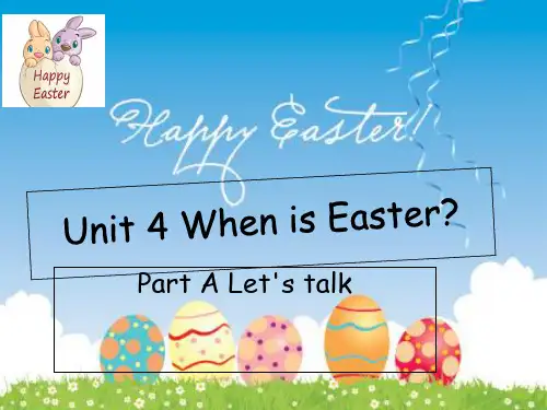 人教版小学英语五年级下册Unit 4 When is Easter Part A let's tal