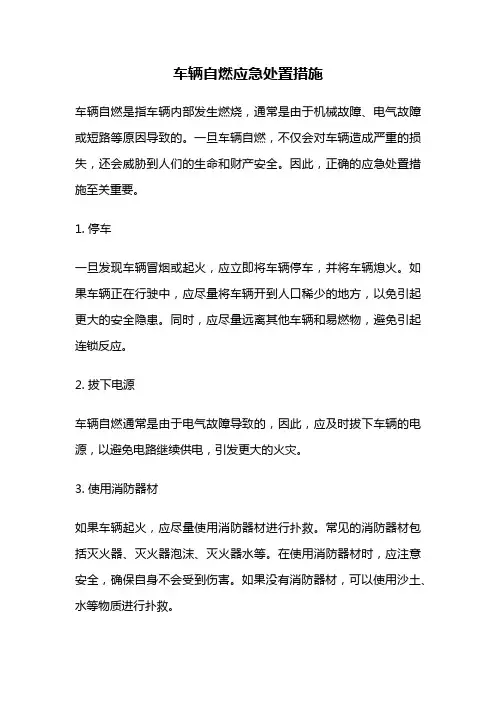 车辆自燃应急处置措施