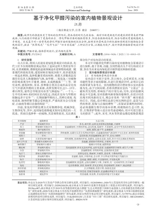 基于净化甲醛污染的室内植物景观设计