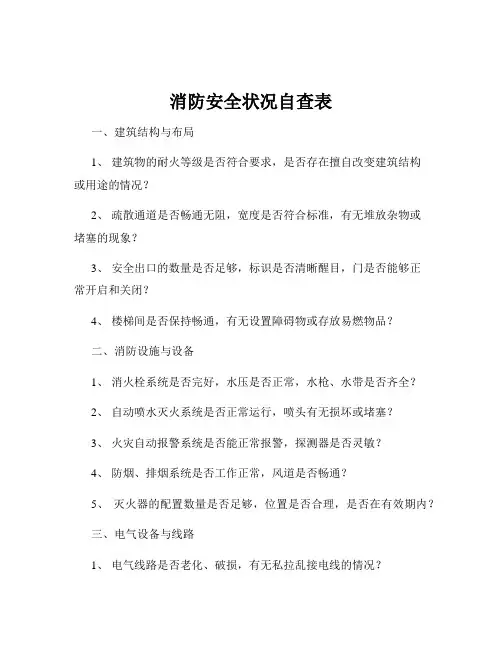 消防安全状况自查表