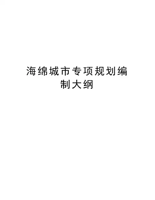 海绵城市专项规划编制大纲教学教材