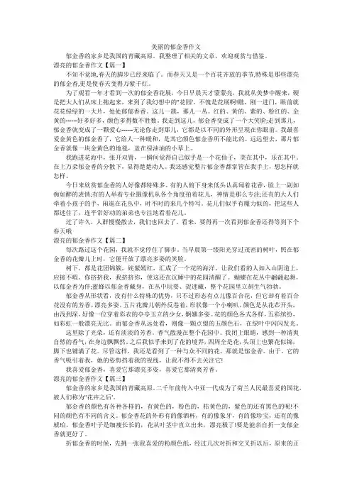 美丽的郁金香作文