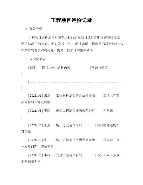 工程项目巡检记录