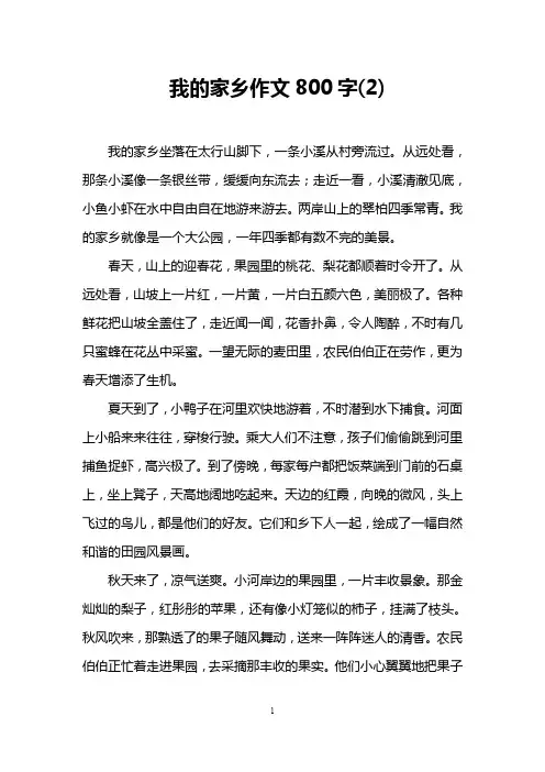 我的家乡作文800字(2)