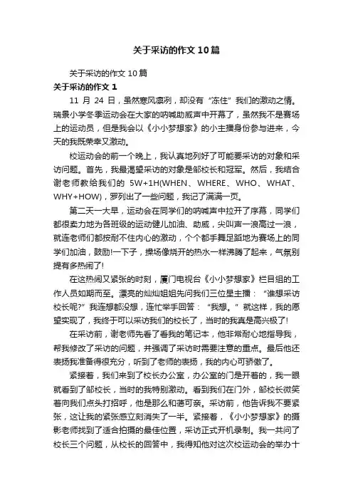 关于采访的作文10篇