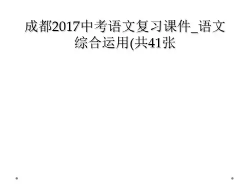 成都2017中考语文复习课件语文综合运用共41张