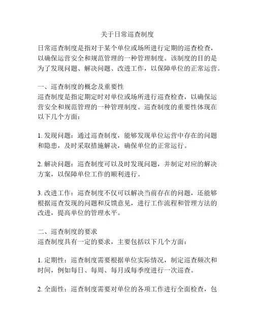 关于日常巡查制度