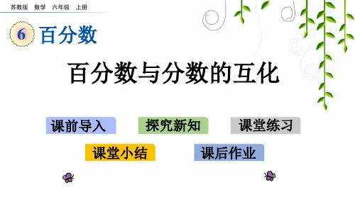 苏教版六年级数学上册6百分数与分数的互化课件