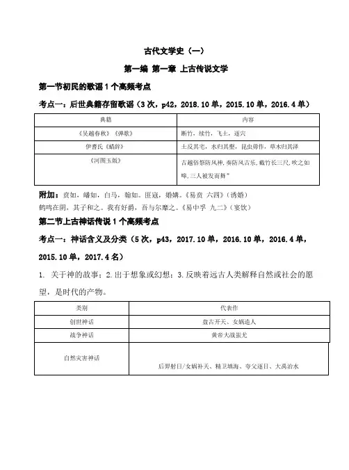 古代文学史一讲义