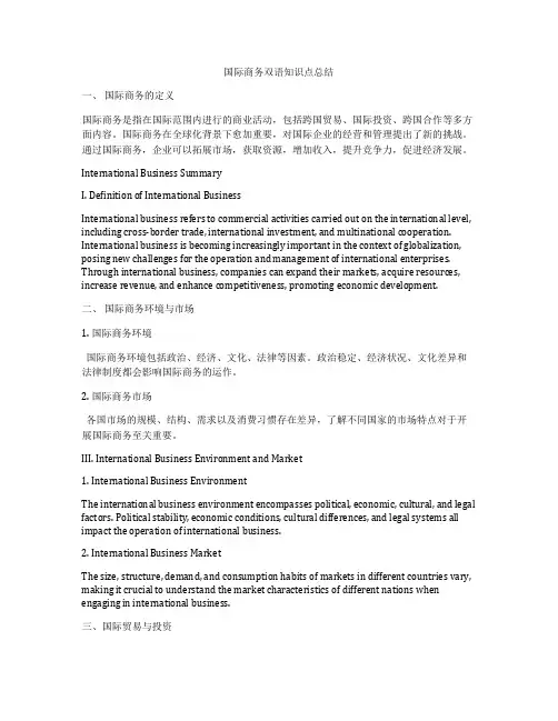 国际商务双语知识点总结