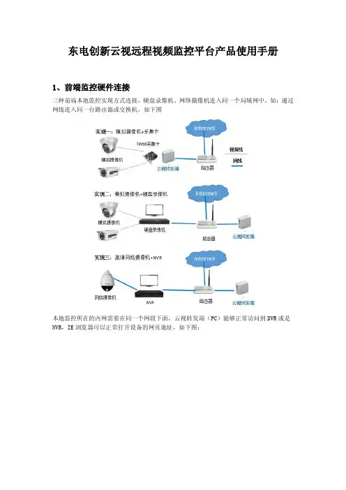 东电创新云视远程视频监控平台产品使用手册