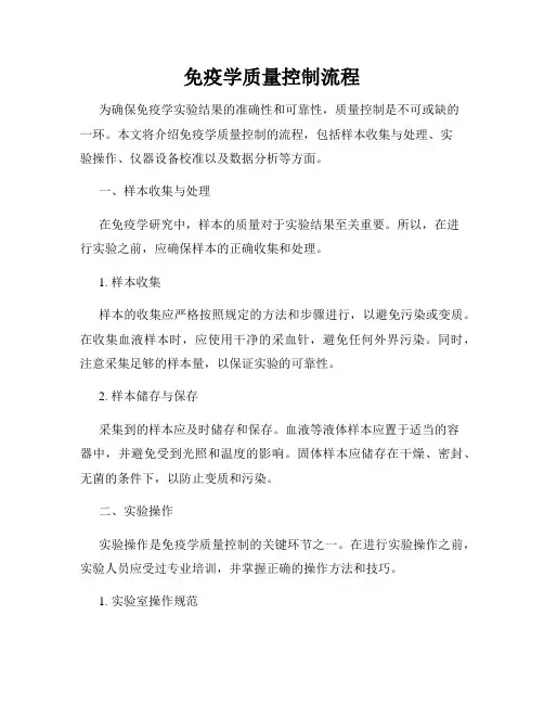 免疫学质量控制流程