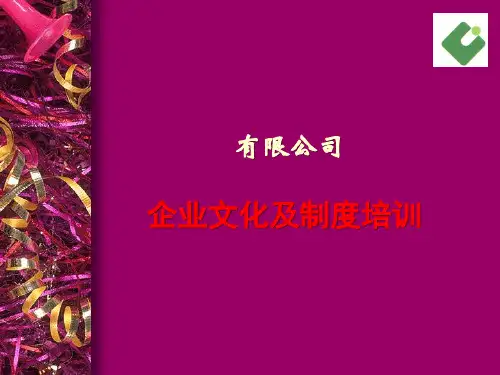 某公司企业文化及制度培训课件