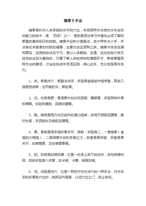 擒拿十手法
