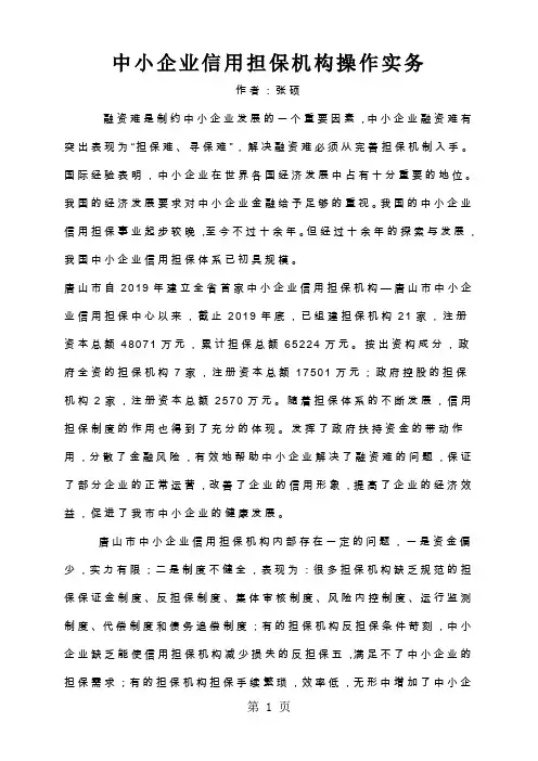 2170中小企业信用担保机构操作实务-78页word资料