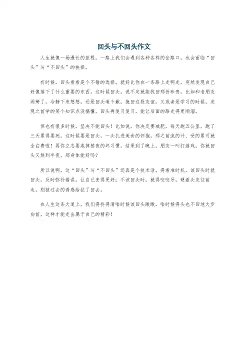 回头与不回头作文