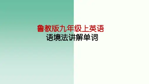 鲁教版九年级上英语全书语境法讲解单词