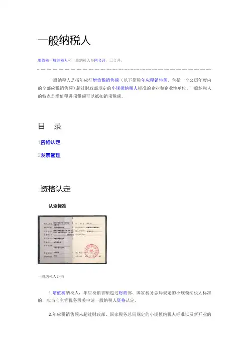 增值税一般纳税人