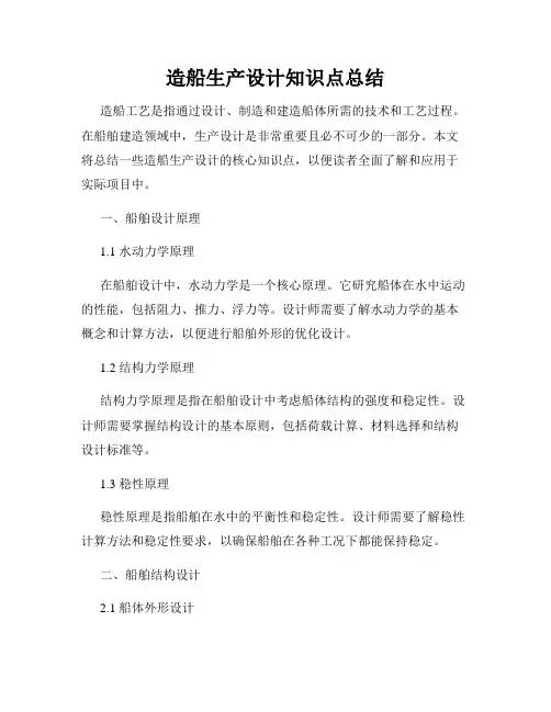 造船生产设计知识点总结
