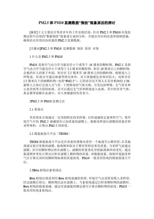 PM2.5和PM10监测数据“倒挂”现象原因的探讨