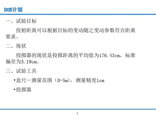 弹射器弹射距离DOE项目