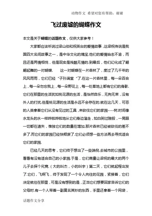 飞过废墟的蝴蝶作文