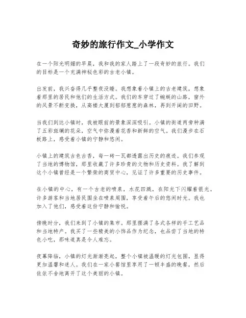 奇妙的旅行作文_小学作文