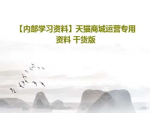 【内部学习资料】天猫商城运营专用资料 干货版125页PPT