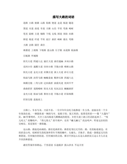描写大路的词语