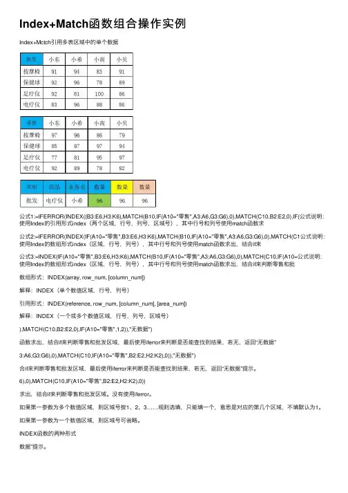 Index+Match函数组合操作实例