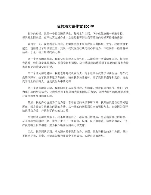 我的动力源作文800字