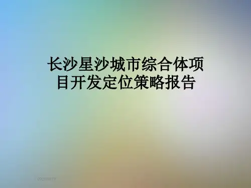 长沙星沙城市综合体项目开发定位策略报告