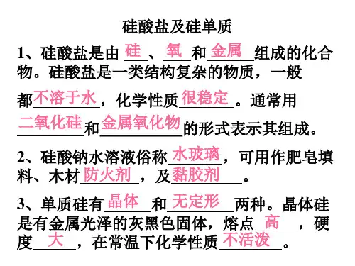 高一化学下学期硅酸盐 新人教版(PPT)5-1