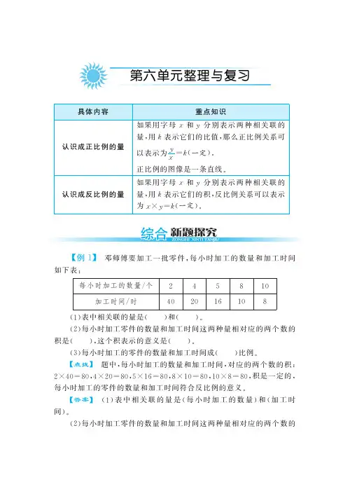 六年级下册数学试题-第六单元整理与复习丨苏教版(2014秋)(精美pdf含答案)