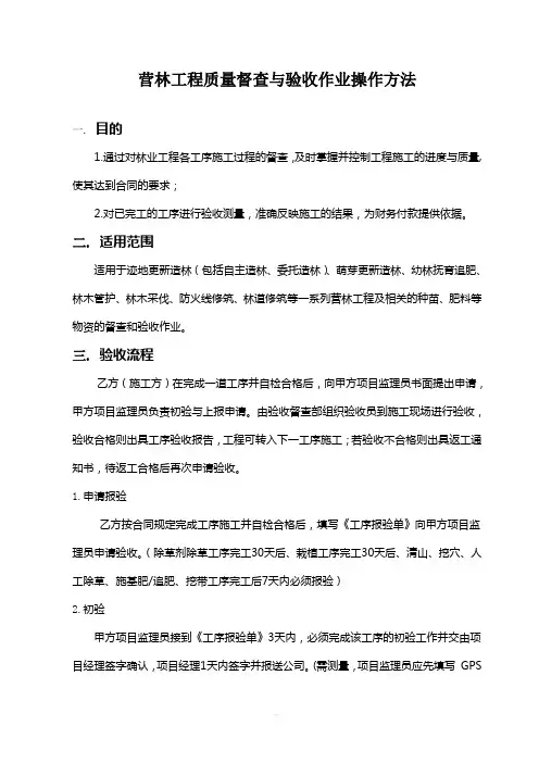 林业工程督查与验收作业方法