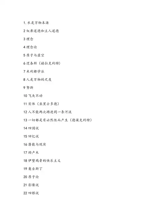 西哲名词解释