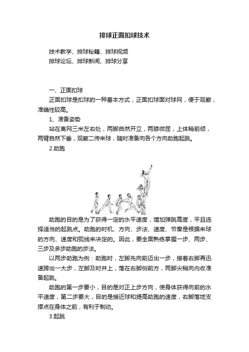 排球正面扣球技术