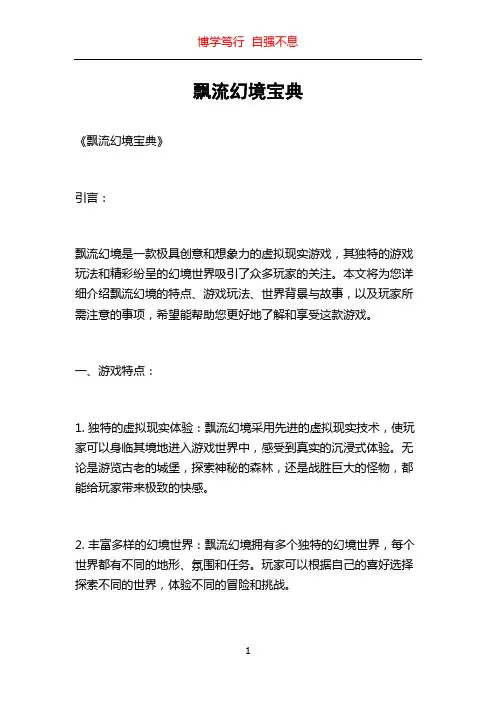 飘流幻境宝典