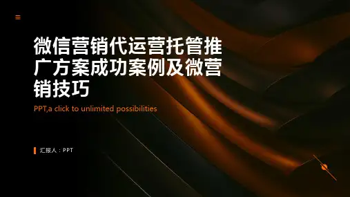 玩转微信营销代运营托管推广方案成功案例微营销技巧课件