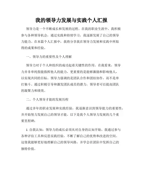 我的领导力发展与实践个人汇报
