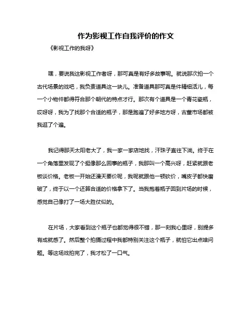 作为影视工作自我评价的作文