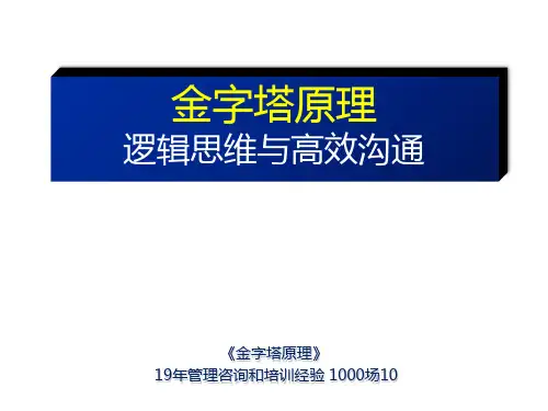 《金字塔原理―逻辑思维与高效沟通》汪洱精品PPT课件