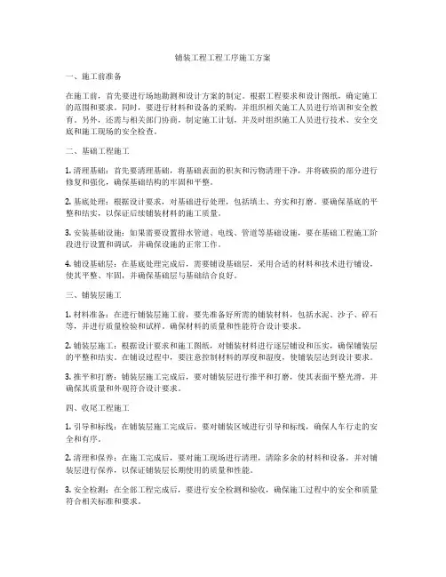 铺装工程工程工序施工方案