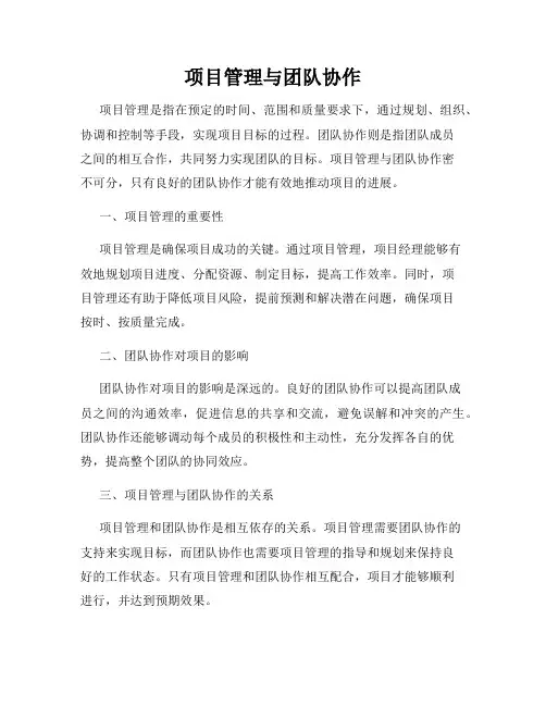 项目管理与团队协作