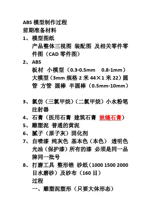 ABS模型制作过程
