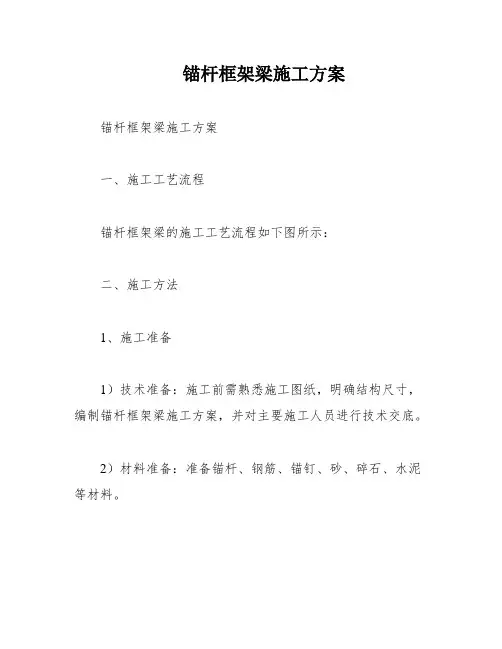 锚杆框架梁施工方案