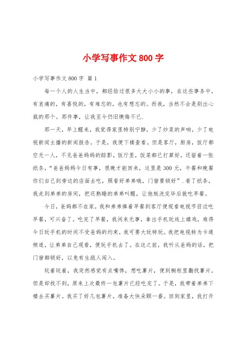 小学写事作文800字