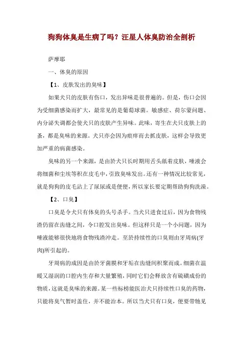 狗狗体臭是生病了吗？ 汪星人体臭防治全剖析